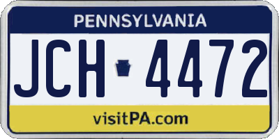 PA license plate JCH4472