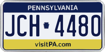 PA license plate JCH4480