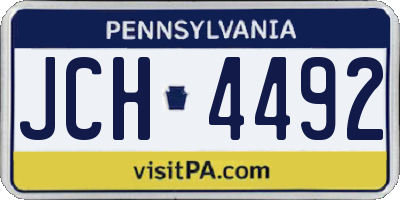 PA license plate JCH4492