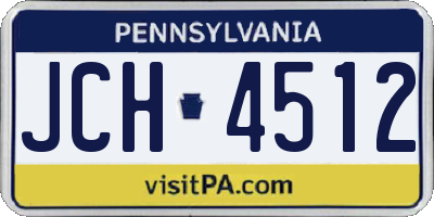 PA license plate JCH4512
