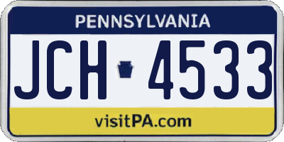 PA license plate JCH4533