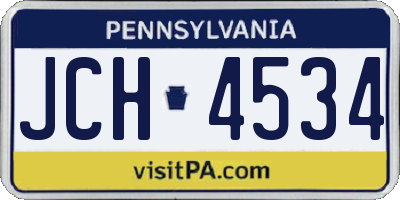 PA license plate JCH4534