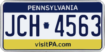 PA license plate JCH4563