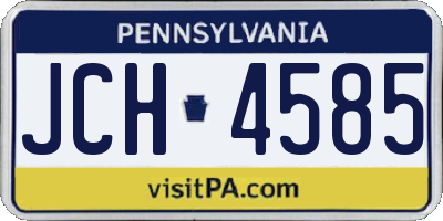 PA license plate JCH4585