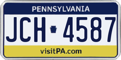 PA license plate JCH4587