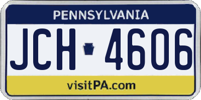 PA license plate JCH4606