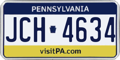 PA license plate JCH4634