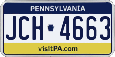 PA license plate JCH4663