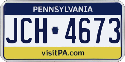 PA license plate JCH4673
