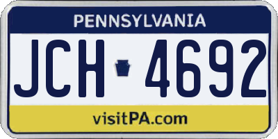 PA license plate JCH4692