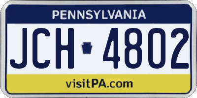 PA license plate JCH4802