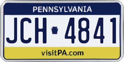 PA license plate JCH4841