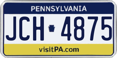 PA license plate JCH4875