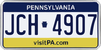 PA license plate JCH4907