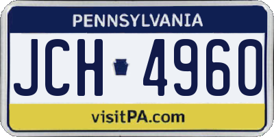 PA license plate JCH4960