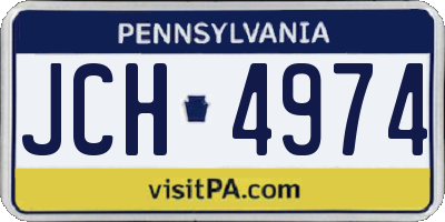 PA license plate JCH4974
