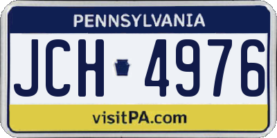 PA license plate JCH4976