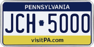PA license plate JCH5000