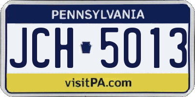 PA license plate JCH5013