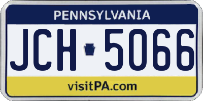 PA license plate JCH5066