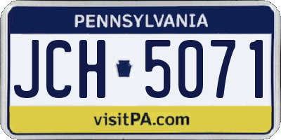 PA license plate JCH5071