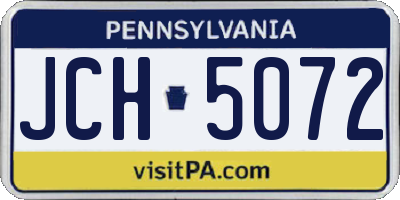 PA license plate JCH5072