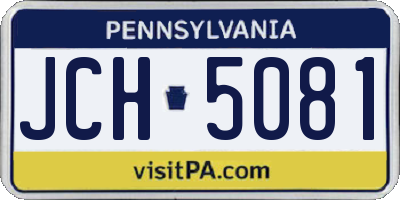 PA license plate JCH5081
