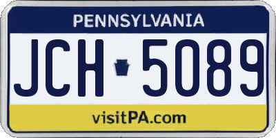 PA license plate JCH5089