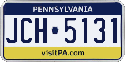 PA license plate JCH5131