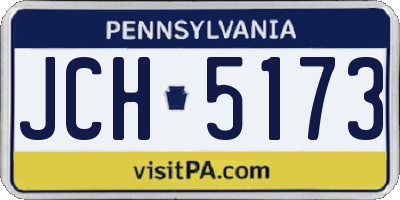 PA license plate JCH5173