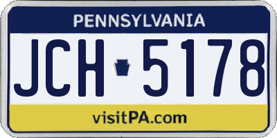 PA license plate JCH5178