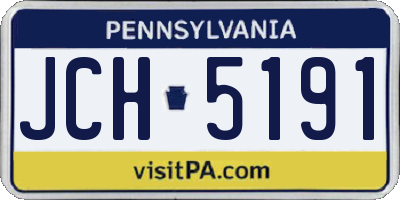PA license plate JCH5191