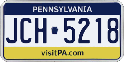 PA license plate JCH5218