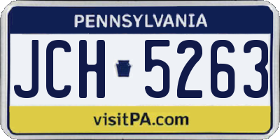 PA license plate JCH5263