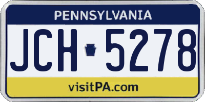PA license plate JCH5278