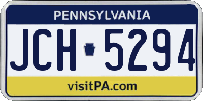 PA license plate JCH5294