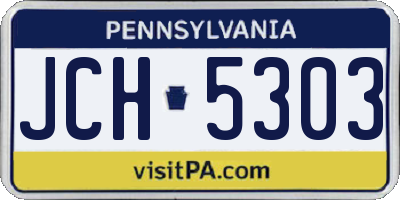 PA license plate JCH5303