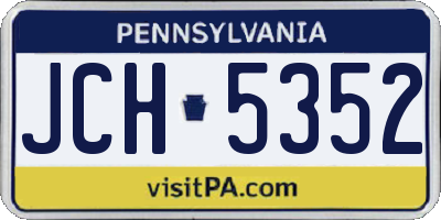 PA license plate JCH5352