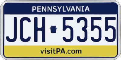 PA license plate JCH5355