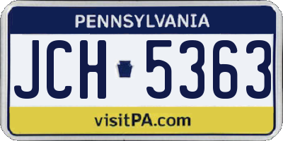 PA license plate JCH5363