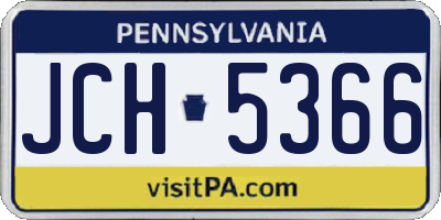 PA license plate JCH5366