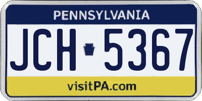 PA license plate JCH5367