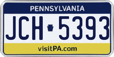 PA license plate JCH5393
