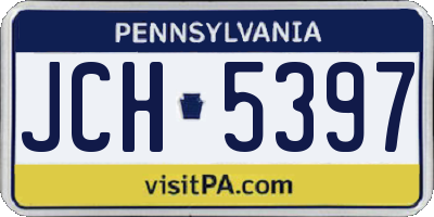 PA license plate JCH5397