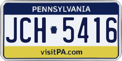 PA license plate JCH5416