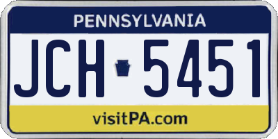 PA license plate JCH5451