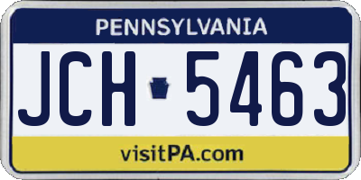 PA license plate JCH5463