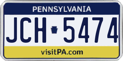 PA license plate JCH5474