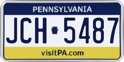 PA license plate JCH5487