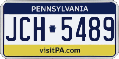PA license plate JCH5489